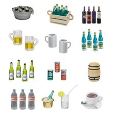 Miniatur Getränke 3-5 cm, Sektkühler Wein Lebensmittel Zubehör Wichtel, Hobbyfun