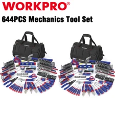 WORKPRO Mechanics Tool Set Kit 644PC 6-Point Socket Ratchet Repairing Tool w/Bag