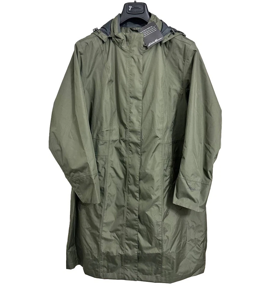 $149 EDDIE BAUER Women's Girl on the Go Trench Coat 2X Green - Image 4 of 4