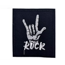 Rock On Iron On Patch Embroidered Applique Music Biker Vest Jacket Sew On Badge