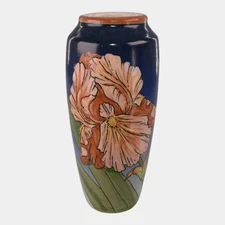 Santa Barbara Ceramic Design 1981 Art Pottery Hand Painted Iris Vase Sargent