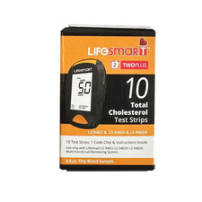 Lifesmart two plus Total Cholesterol test strips 10 Pack