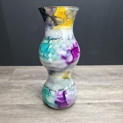 Franco Design Italian Vase - Marbled Multicolor Swirl Vase - Absolutely Stunning