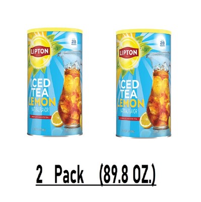 2 PACK Lipton Sweetened Iced Tea Mix, Lemon (89.8 Oz.) FREE SHIPPING