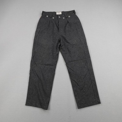 Vintage Armani Jeans Pants Mens 31 Gray Pleated Button Fly Wool Blend Trouser