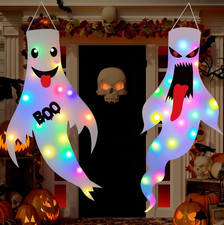 Halloween Decorations Outdoor Indoor, 2 Pack Light up Ghost Decorations with LED
