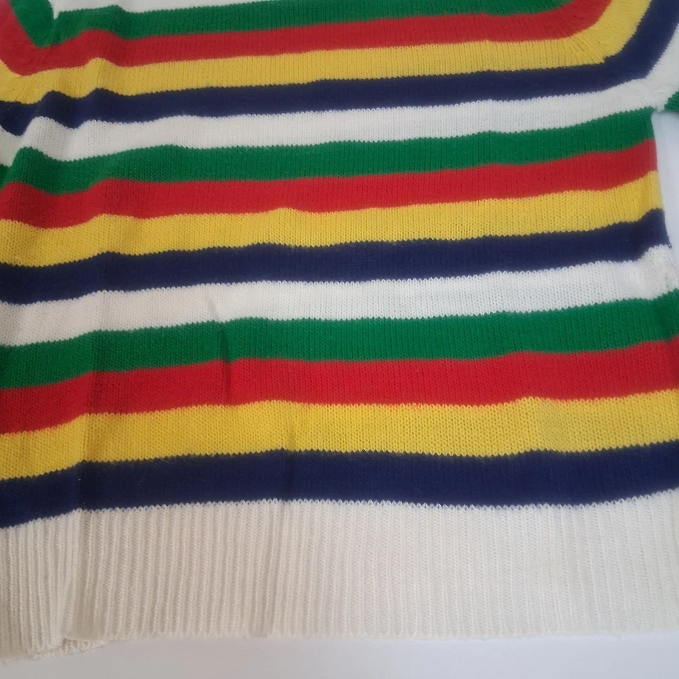 Suéter Vintage Años 70 Arco Iris Rayas Kidcore Colores Primarios Daytons L 14 Retro Y2K Foto 3 de 4