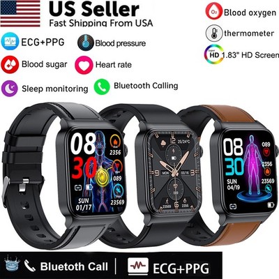 ECG Health Smart Watch Heart Rate Blood Oxygen Sleep Fitness Tracker 1.83''