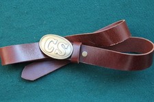 Civil War Confederate Army Leather Belt  Brass Buckle Size 42 Free Shipping