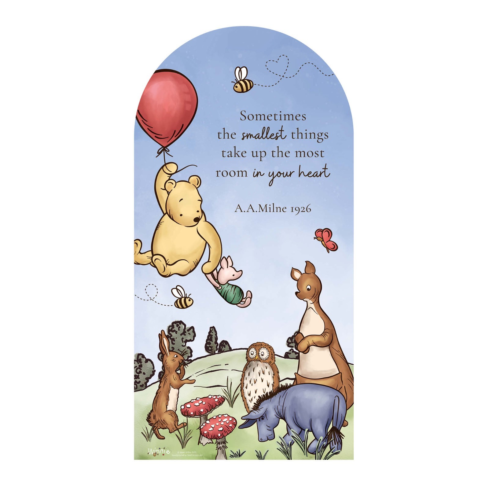 Winnie Bear - Pooh Bear Blue Sky Cardboard Backdrop / Sailboard Decor 184cm Tall