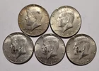 Kennedy Half Dollar, 40 percent silver, lot of 5 coins, $2.50 face value
