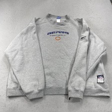 VINTAGE Chicago Bears Sweatshirt Mens 2XL Gray Reebok Pullover Crewneck NFL Y2K