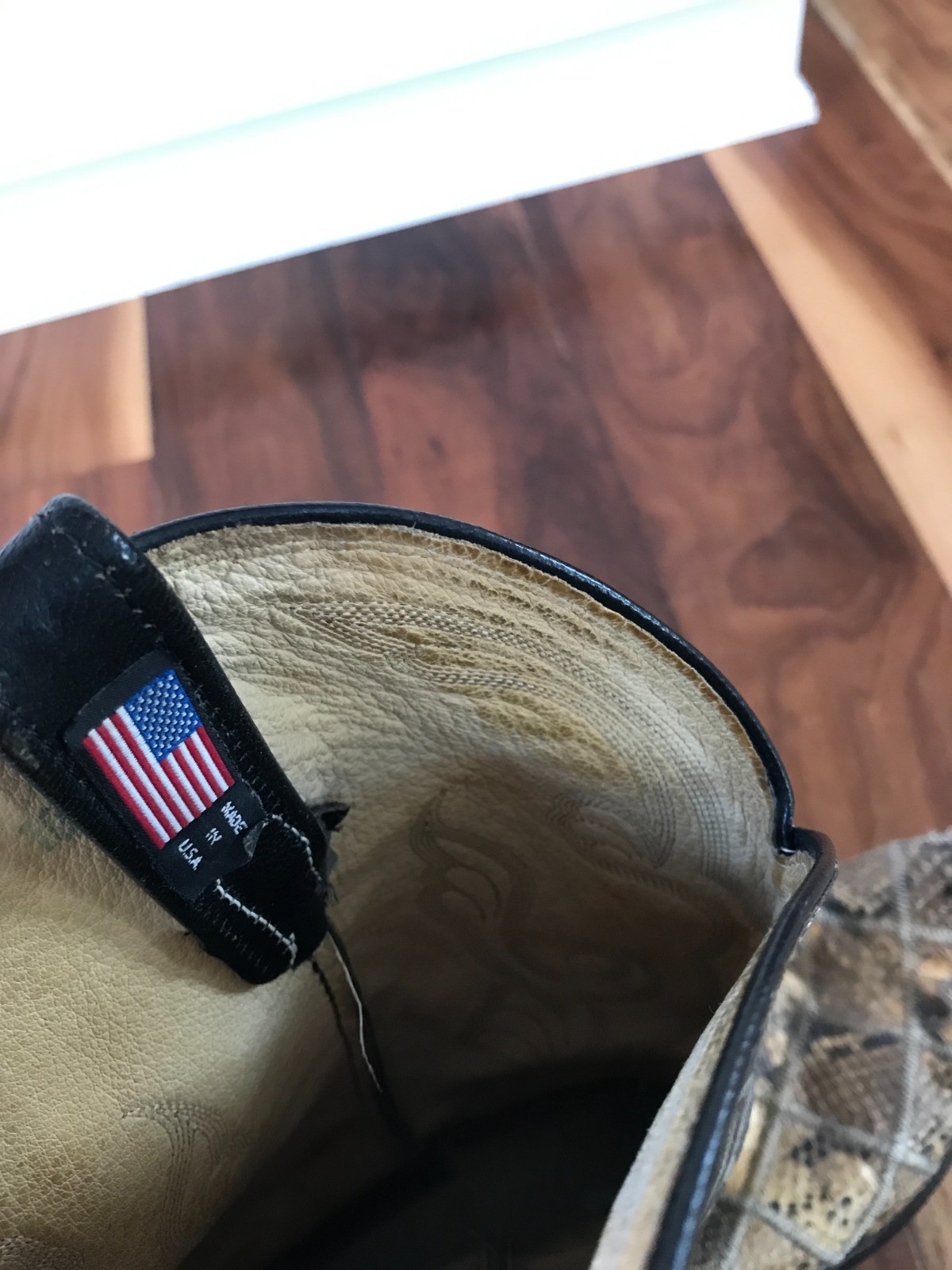 Vintage Dan Post Python Snakeskin Black Leather C… - image 7