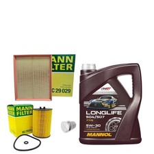 5L LONGLIFE & AIR OIL MANN FILTERS SERVICE KIT FOR AUDI A1 1.6 TDI SPORT 10-18
