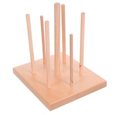 Recorder Stand with 7 Multi-Size Pegs Wooden Flute Display Holder
