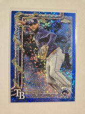 2025 Topps Holiday Chrome Junior Caminero #HC3 Blue Refractor SP #/199 🔥 Rays