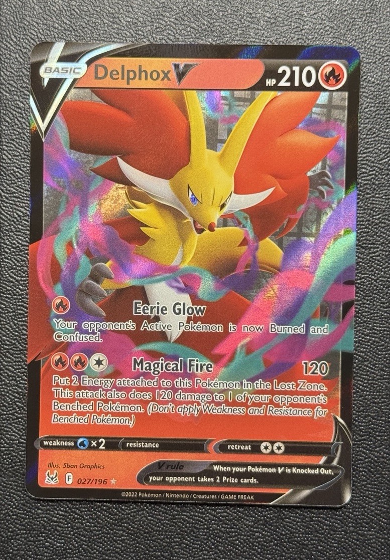 Delphox V - Ultra Rare Holo Foil Lost Origin 27/196 Pokemon Card TCG