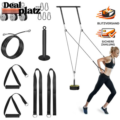 Kabelzug Fitness Latzug Pulley System Trainingsgerät für Rücken Bizeps Home Gym