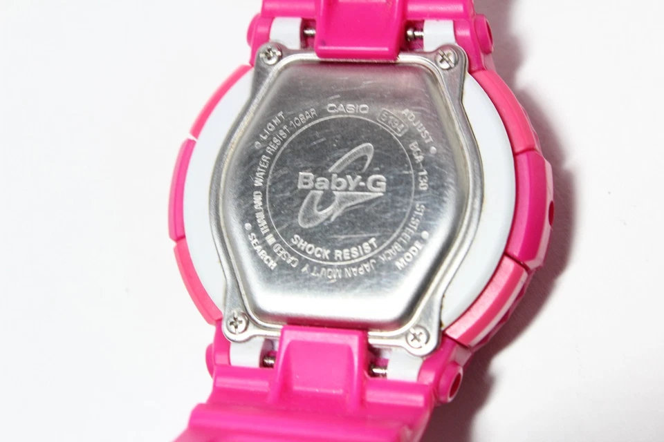 CASIO vintage baby g BGA-130 PINK Analog Digital Neon Dial Watch shock resistant - Image 4 of 4