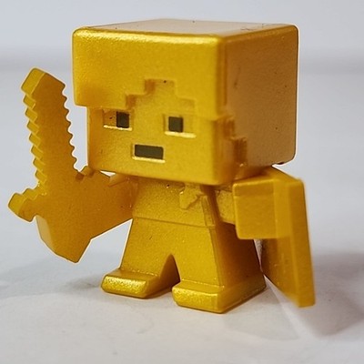 Minecraft Mini-Figure Chest Series #3 1'' Gold Alex with Shield Figure Mojang