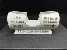 Werbe Porzellan Zahnstochergef&auml;&szlig; Breslau Wroclaw Beyer Beleuchtung Gasanlagen RR