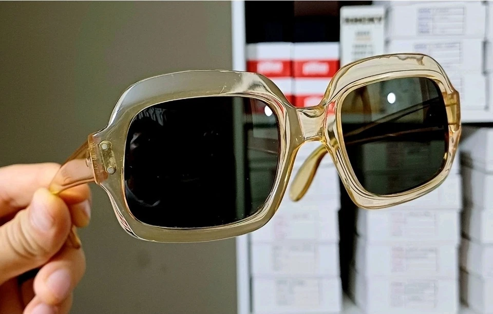 Vintage Sunglasses Italy Geek clear Eyewear  johnny Depp 1950's GIANCARLO PRETI - Image 2 of 4