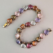 Vintage Chain Bracelet Heart Linked Acrylic F...