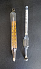 2 Vintage Glass Proof and Tralle Hydrometers Alcoholmeter Spiritometer Moonshine