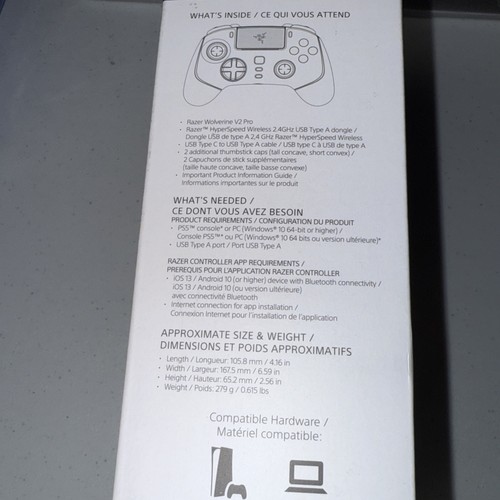Razer Wolverine V2 Pro Black RZ06-0471 For Playstation 5 PS5 & PC With Dongle - Picture 4 of 8
