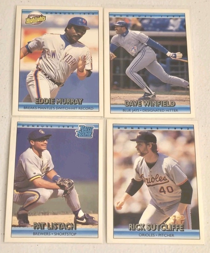 1992 Donruss Update Pat Listach Eddie Murray Dave Winfield Rick Sutcliffe Lot