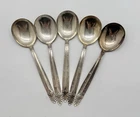 Vintage 925 International Sterling Silver Soup Spoons Set of 5, 9.07oz