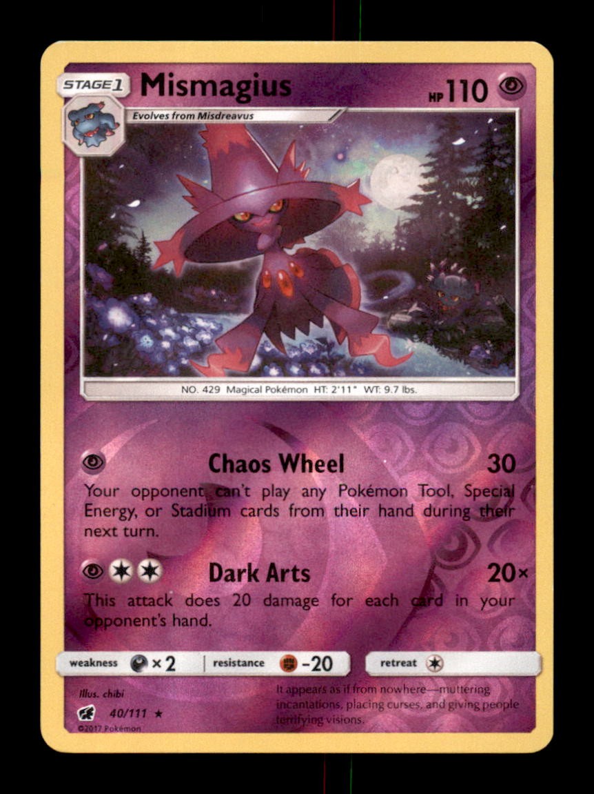 MISMAGIUS 40/111 R CRIMSON INVASION POKEMON REVERSE HOLO NM