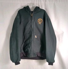 Carhartt Men's Black Canvas Full Zip Lined Jacket 2XL W/Drywall Logo