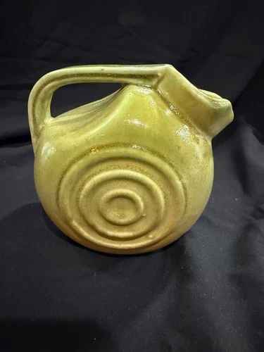 VTG NILOAK POTTERY BULLSEYE PITCHER GREEN PINK GLAZE SOUTHWEST