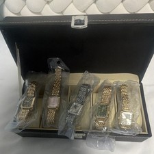 Mixed Lot of 5 Unisex Adults Wristwatches in Black Display Case