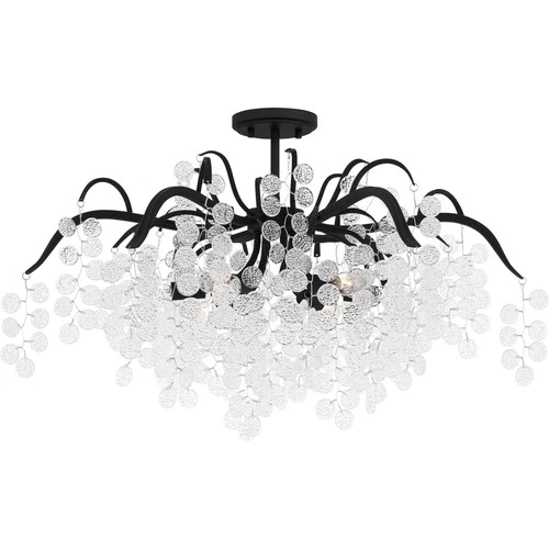 Quoizel MAP1728 Maple 6 Light 29"W Semi-Flush Ceiling Fixture - Black - Picture 1 of 9