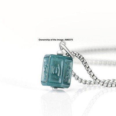 Natürliche Klasse A Jadeit Blau Wasser Jade Sutra Perlen Anhänger Handgeschnitzt Schmuck