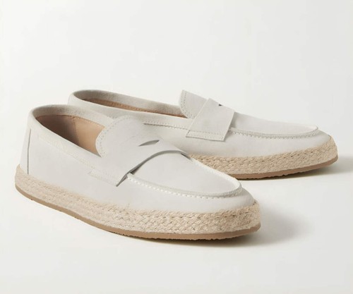 Mocasín de gamuza alpargata crema Brunello Cucinelli para hombre - Imagen 3 de 3