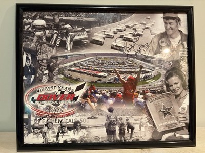 2008 Dover promo Poster- Signed by Darrel Waltrip And Richard Petty