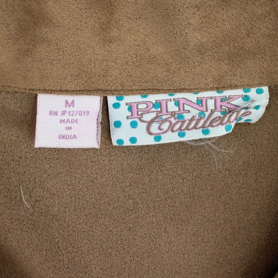 Chaqueta de Gamuza Rosa Cattelle Flecos Tostada Western Boho Chic Talla Mediana Para Mujer Foto 4 de 4