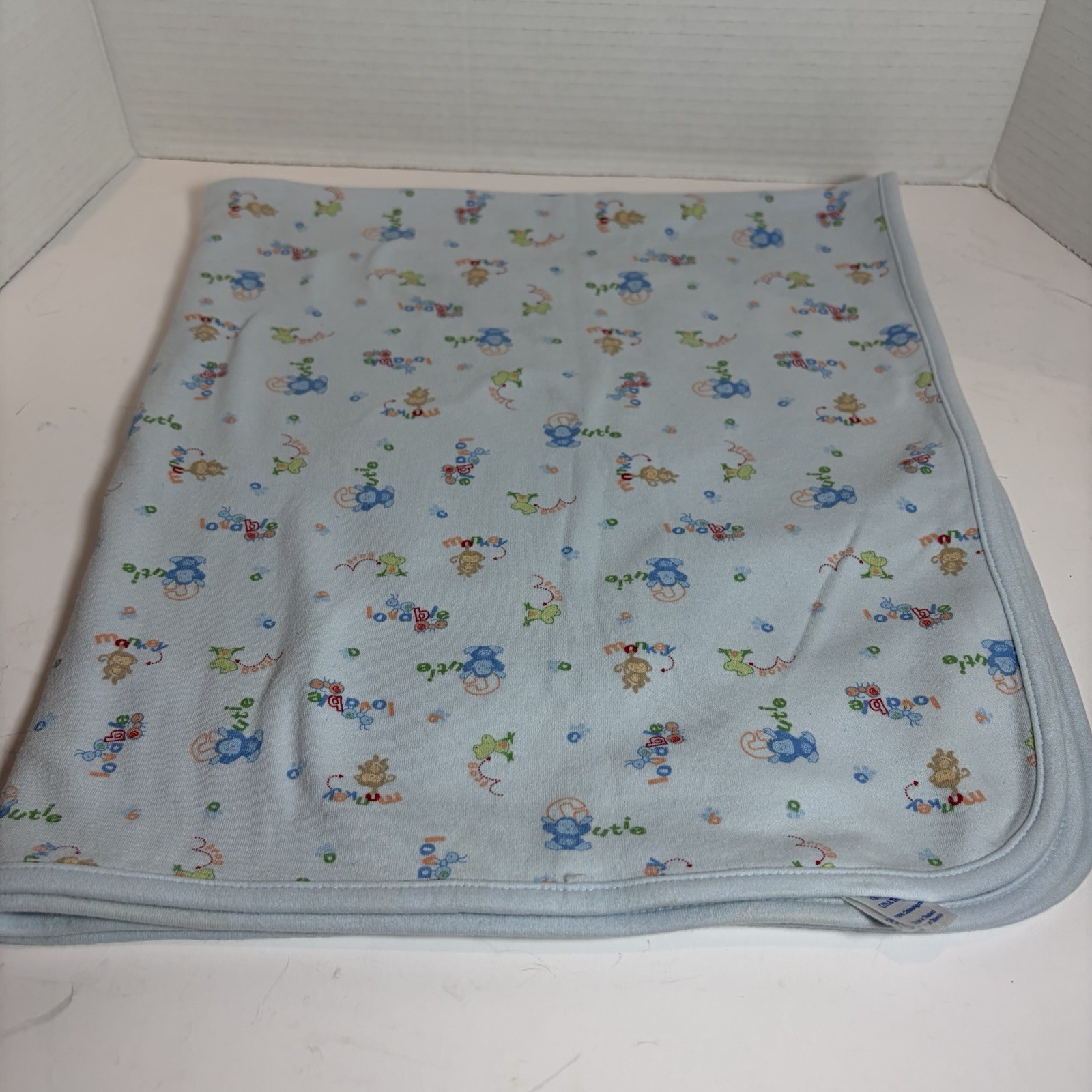 Child Of Mine Carters Baby Blanket Lovey Cotton Blue Animals Cotton