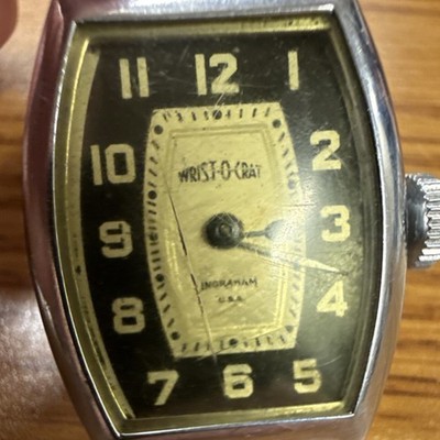Ingraham Wrist-O-Crat Men's Analog Wristwatch Silver Metal Band Arabic Numerals