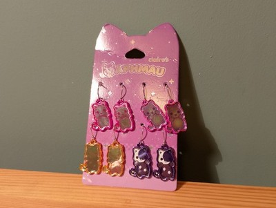 Aphmau Celestial Ohrringe X4 Sets Mond, Sonne, Galaxie und Rubin Katze Retired Rare