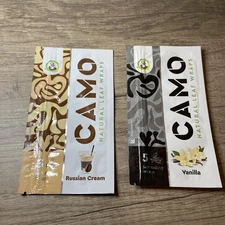 Camo Natural Leaf Wraps Vanilla, Russian Cream Herbal Wraps (2 Packs/10 Sheets)