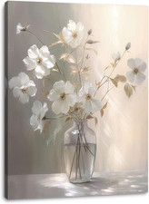 Floral Canvas Wall Art for Bathrooms Bedrooms - Framed Artwork, Modern Wall...