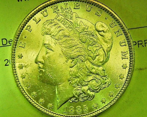 1885 P Morgan beautiful BU coin VAM-1C Pitted & Cracked Die Reverse