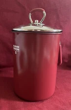 Kuhn Rikon 4th Burner Pot Lid Strainer Basket Asparagus Vegetable Steamer Red N