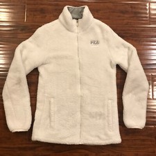 FILA Sport Girl's White Full Zip Size Small Fleece Jacket RN 73277