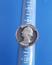 Vintage Silver Tone Ring with U.S. 1964 Washington Silver Quarter Coin Sz 10.25