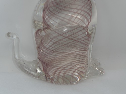 LENOX PINK PARADISE HAND CRAFTED FINE ART GLASS CAT FIGURINE HEAVY - Picture 3 of 8